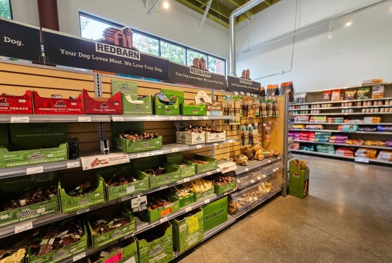 Redbarn natural chews and treats on the chew wall