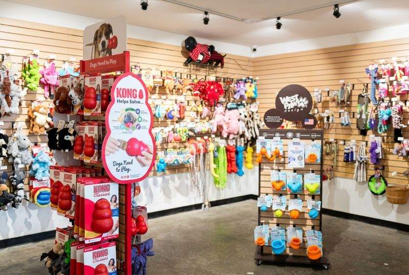 The KONG and West Paw dog toy wall